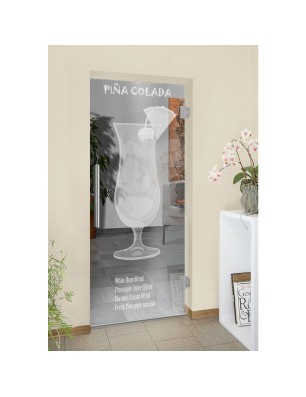 Pendeltür Pina Colada Gelasert Auf Klarglas