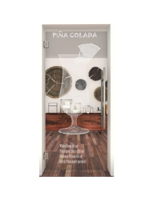 Pendeltür Pina Colada Gelasert Auf Klarglas