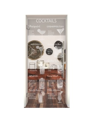 Pendeltür Cocktails Gelasert Auf Klarglas