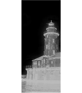 Pendeltür Leuchtturm 5 Gelasert Auf Klarglas