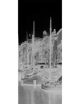 Pendeltür Hafen Gelasert Auf Klarglas