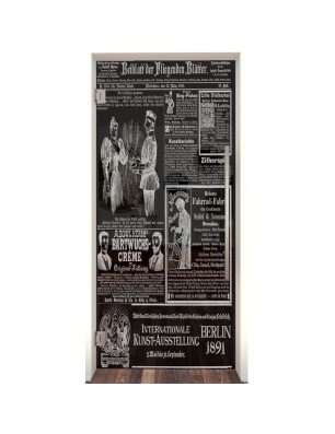 Pendeltür Zeitung Gelasert Auf Grauglas