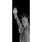 Pendeltür Freiheitsstatue Gelasert Auf Grauglas Pendeltür Freiheitsstatue Gelasert Auf Grauglas