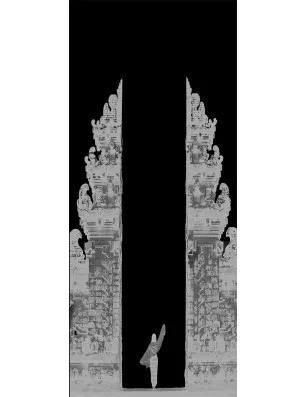 Pendeltür Cross Gelasert Auf Grauglas