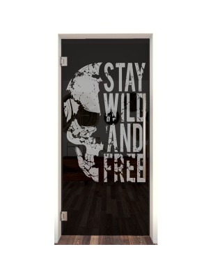 Pendeltür Wild and Free Gelasert Auf Grauglas