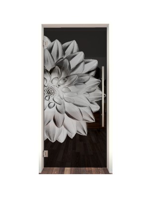 Pendeltür Blume 4 Gelasert Auf Grauglas
