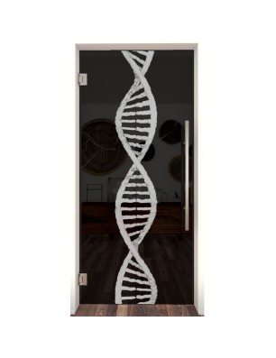 Pendeltür "DNA" Gelasert Auf Grauglas