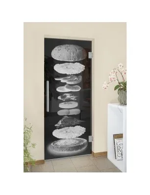 Pendeltür Burger Gelasert Auf Grauglas