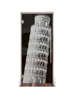Pendeltür Pisa Gelasert Auf Grauglas