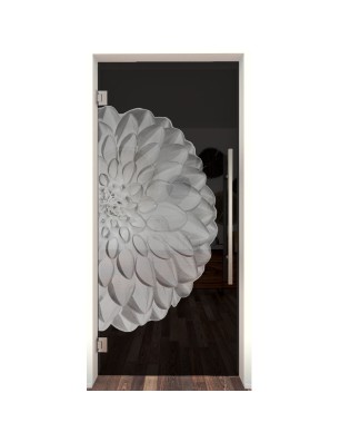 Pendeltür Blume 8 Gelasert Auf Grauglas