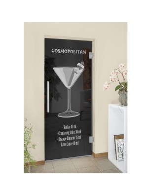 Pendeltür Cosmopolitan Gelasert Auf Grauglas