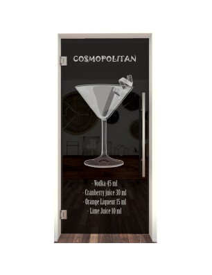 Pendeltür Cosmopolitan Gelasert Auf Grauglas