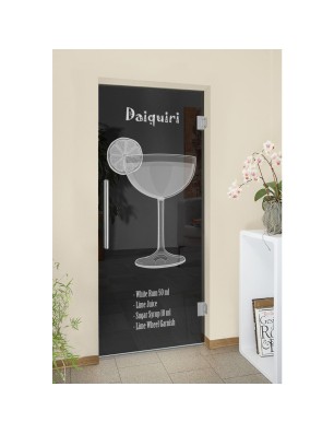Pendeltür Daiquiri Gelasert Auf Grauglas