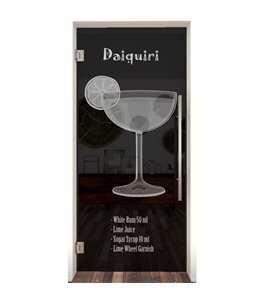 Pendeltür Daiquiri Gelasert Auf Grauglas