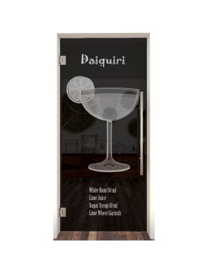 Pendeltür Daiquiri Gelasert Auf Grauglas