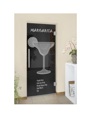 Pendeltür Margarita Gelasert Auf Grauglas