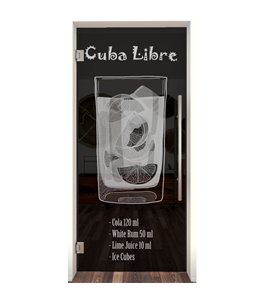 Pendeltür Cuba Libre Gelasert Auf Grauglas