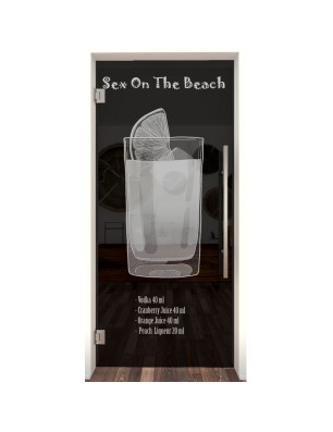 Pendeltür Sex on the beach Gelasert Auf Grauglas