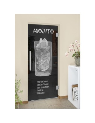 Pendeltür Mojito Gelasert Auf Grauglas