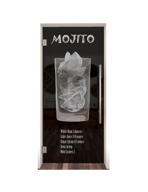 Pendeltür Mojito Gelasert Auf Grauglas