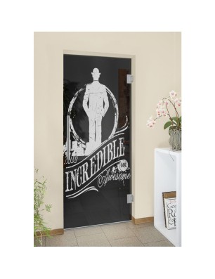 Pendeltür Mr. Incredible Gelasert Auf Grauglas