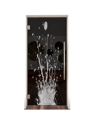 Pendeltür Splash Gelasert Auf Grauglas