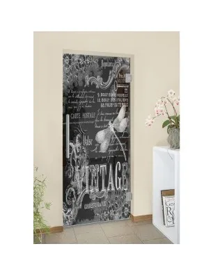 Pendeltür Vintage Gelasert Auf Grauglas