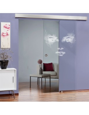 Glasschiebetür ECO-LINE Angel Eyes Gelasert Auf Klarglas