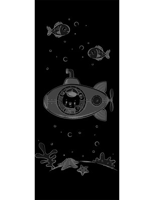 Glasschiebetür ECO-LINE Kid U-Boot Gelasert Auf Klarglas
