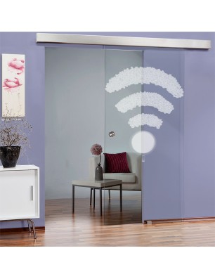 Glasschiebetür ECO-LINE Kaffee - Wifi Gelasert Auf Klarglas