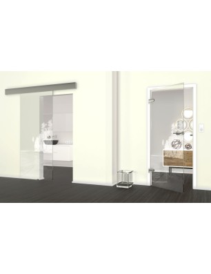 Glasschiebetür ECO-LINE Klippe Gelasert Auf Klarglas