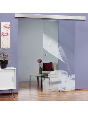 Glasschiebetür ECO-LINE Wellness  Gelasert Auf Klarglas