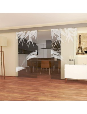 Glasschiebetür ECO-LINE Wellness 3 Gelasert Auf Klarglas