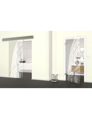 Glasschiebetür ECO-LINE Kolosseum Gelasert Auf Klarglas