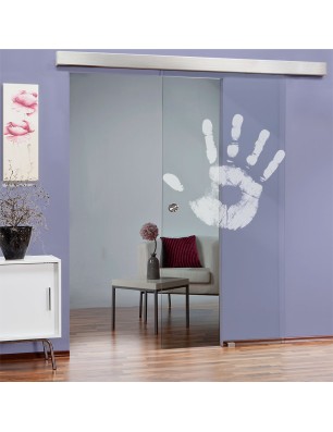 Glasschiebetür ECO-LINE Hand Gelasert Auf Klarglas