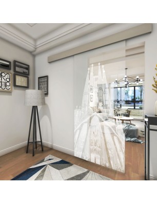 Glasschiebetür ECO-LINE Barcelona Gelasert Auf Klarglas