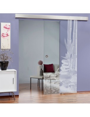 Glasschiebetür ECO-LINE Wellness 4 Gelasert Auf Klarglas