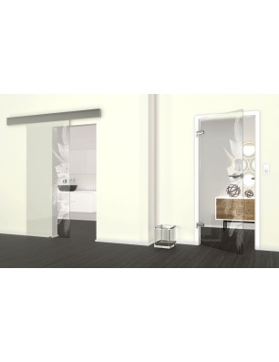Glasschiebetür ECO-LINE Tropical I Gelasert Auf Klarglas