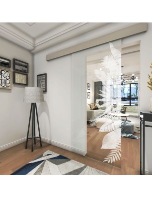 Glasschiebetür ECO-LINE Tropical II Gelasert Auf Klarglas