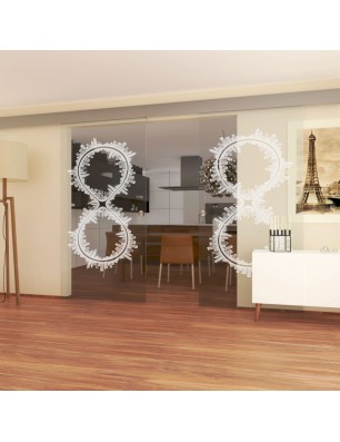 Glasschiebetür ECO-LINE Forever Gelasert Auf Klarglas