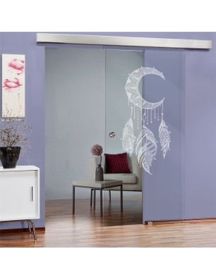 Glasschiebetür ECO-LINE Dreamcatcher Gelasert Auf Klarglas