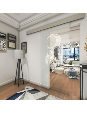 Glasschiebetür ECO-LINE Dreamcatcher Gelasert Auf Klarglas