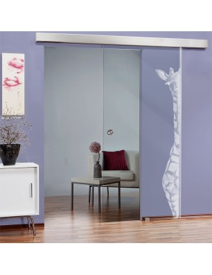 Glasschiebetür ECO-LINE Giraffe Gelasert Auf Klarglas