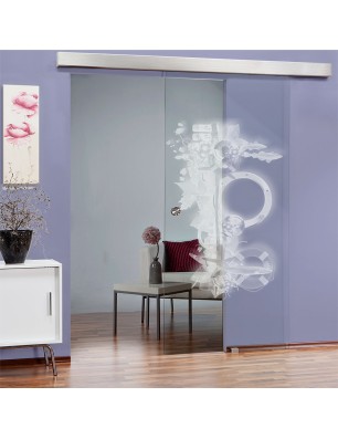 Glasschiebetür ECO-LINE Meer Gelasert Auf Klarglas