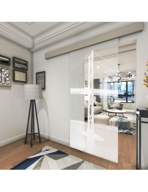 Glasschiebetür ECO-LINE Golden Gate Gelasert Auf Klarglas