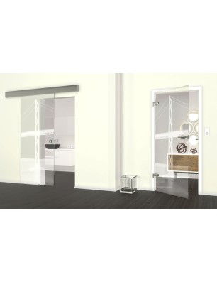 Glasschiebetür ECO-LINE Golden Gate Gelasert Auf Klarglas