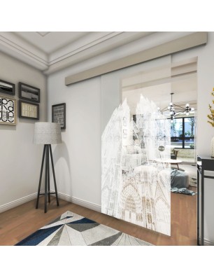 Glasschiebetür ECO-LINE Köln Gelasert Auf Klarglas