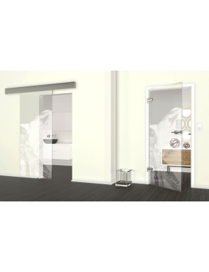 Glasschiebetür ECO-LINE Dreaming Kitty Gelasert Auf Klarglas
