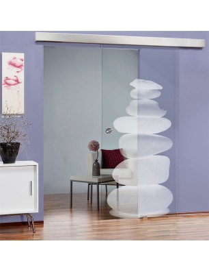 Glasschiebetür ECO-LINE Wellness 2 Gelasert Auf Klarglas