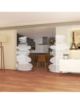 Glasschiebetür ECO-LINE Wellness 2 Gelasert Auf Klarglas
